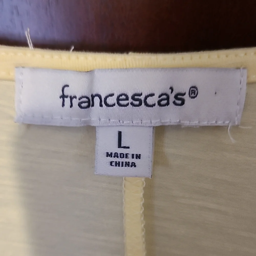 Francesca's Collections Light Yellow Ruffled Blouse - Picture 2 of 8
